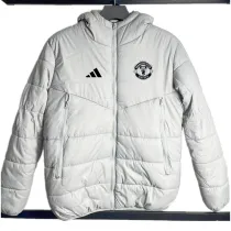 2024-25 Man Utd White Hooded Cotton Coat #棉衣