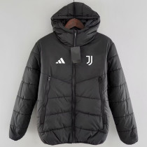 2024-25 JUV Black Hooded Cotton Coat #棉衣