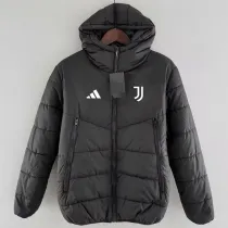 2024-25 JUV Black Hooded Cotton Coat #棉衣