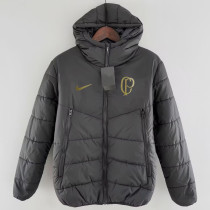 2024-25 Corinthians Black Hooded Cotton Coat #棉衣