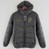 2024-25 Corinthians Black Hooded Cotton Coat #棉衣