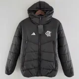 2024-25 Flamengo Black Hooded Cotton Coat #棉衣