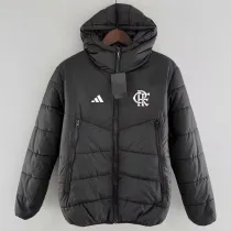 2024-25 Flamengo Black Hooded Cotton Coat #棉衣