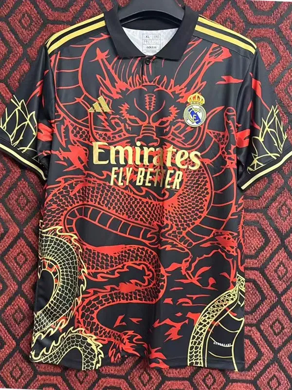 2024-25 RMA Red Black Special Edition Training Shirts (黑红龙纹)