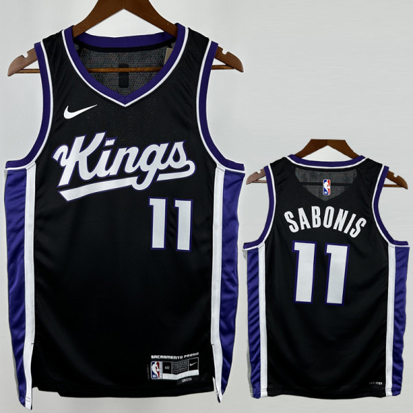 2023-24 Kings SABONIS #11 Black Top Quality Hot Pressing NBA Jersey