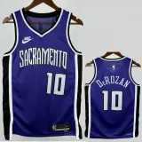 2024-25 KINGS DEROZAN #10 Purple Retro Top Quality Hot Pressing NBA Jersey(V领）