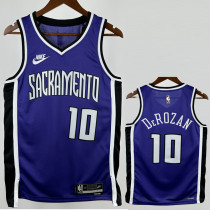 2024-25 KINGS DEROZAN #10 Purple Retro Top Quality Hot Pressing NBA Jersey(V领）