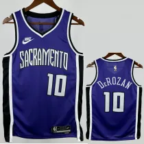 2024-25 KINGS DEROZAN #10 Purple Retro Top Quality Hot Pressing NBA Jersey(V领）