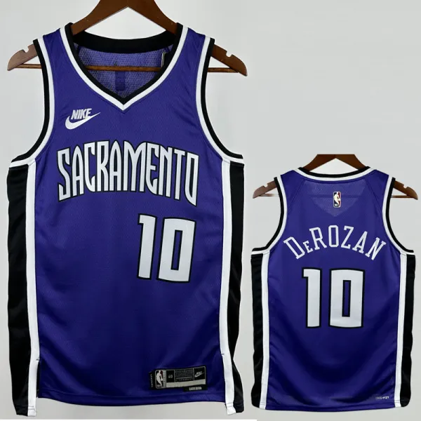 2024-25 KINGS DEROZAN #10 Purple Retro Top Quality Hot Pressing NBA Jersey(V领）