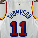 2024-25 WARRIORS THOMPSON #11 White Retro Top Quality Hot Pressing NBA Jersey