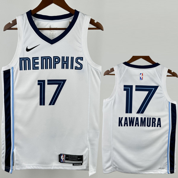 2022-23 Grizzlies KAWAMURA #17 White Top Quality Hot Pressing NBA Jersey