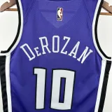 2024-25 KINGS DEROZAN #10 Purple Retro Top Quality Hot Pressing NBA Jersey(V领）