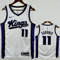 2023-24 Kings SABONIS #11 White Top Quality Hot Pressing NBA Jersey
