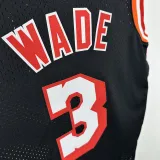 2013-2014 HEAT WADE #3 Black Retro Top Quality Hot Pressin g NBA Jersey