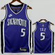 2024-25 KINGS FOX #5 Purple Retro Top Quality Hot Pressing NBA Jersey(V领）