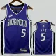 2024-25 KINGS FOX #5 Purple Retro Top Quality Hot Pressing NBA Jersey(V领）