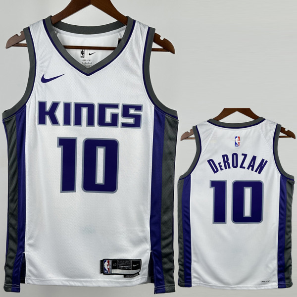 2022-23 Kings DEROZAN #10 White Top Quality Hot Pressing NBA Jersey