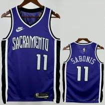 2024-25 KINGS SABONIS #11 Purple Retro Top Quality Hot Pressing NBA Jersey(V领）