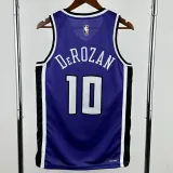 2024-25 KINGS DEROZAN #10 Purple Retro Top Quality Hot Pressing NBA Jersey(V领）