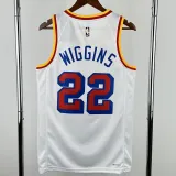 2024-25 WARRIORS WIGGINS #22 White Retro Top Quality Hot Pressing NBA Jersey