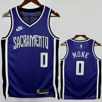 2024-25 KINGS MONK #0 Purple Retro Top Quality Hot Pressing NBA Jersey(V领）