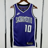 2024-25 KINGS DEROZAN #10 Purple Retro Top Quality Hot Pressing NBA Jersey(V领）