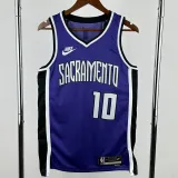 2024-25 KINGS DEROZAN #10 Purple Retro Top Quality Hot Pressing NBA Jersey(V领）