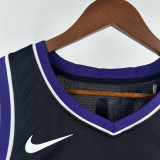 2023-24 Kings SABONIS #11 Black Top Quality Hot Pressing NBA Jersey