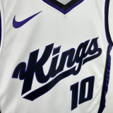 2023-24 Kings DEROZAN #10 White Top Quality Hot Pressing NBA Jersey