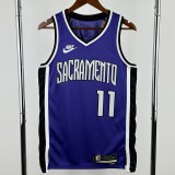 2024-25 KINGS SABONIS #11 Purple Retro Top Quality Hot Pressing NBA Jersey(V领）