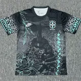 2024-25 Brazil Black Special Edition Fans Soccer Jersey 绿花边