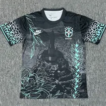 2024-25 Brazil Black Special Edition Fans Soccer Jersey 绿花边