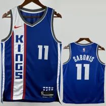 2023-24 Kings SABONIS #11 Blue City Edition Top Quality Hot Pressing NBA Jersey