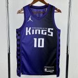 2023-24 Kings DEROZAN #10 Purple Top Quality Hot Pressing NBA Jersey (Trapeze Edition)飞人版