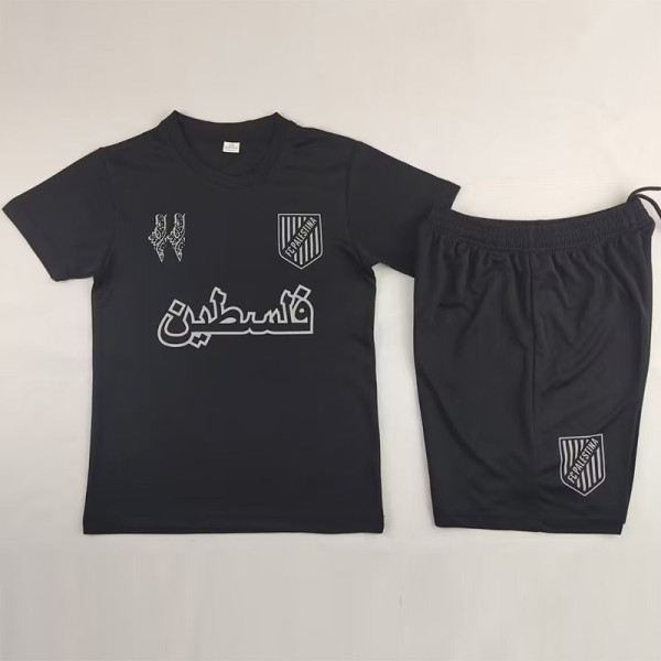 2024-25 Palestina FC Black Anniversary Edition Kids Soccer Jersey *白色广告