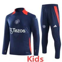 2024-25 Man Utd Royal blue Kids Long Sleeve Training Tracksuit (童装)