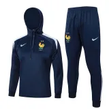 2024-25 France Royal blue Hoodie Half Pull Tracksuit #F591半拉连帽