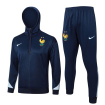 2024-25 France Royal blue Hoodie Jacket Tracksuit #F590