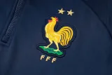 2024-25 France Royal blue Hoodie Half Pull Tracksuit #F591半拉连帽