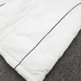 2024-25 Flamengo White Hooded Windbreaker Fabric Cotton Coat #G204(黄标)