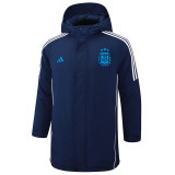 2024-25 Argentina Royal Blue Hooded Windbreaker Fabric Cotton Coat #G184(蓝标)