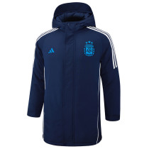 2024-25 Argentina Royal Blue Hooded Windbreaker Fabric Cotton Coat #G184(蓝标)