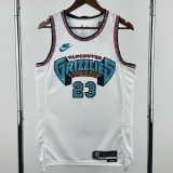 2024-25 Grizzlies ROSE #23 White Retro Top Quality Hot Pressing NBA Jersey