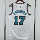2024-25 Grizzlies KAWAMURA #17 White Retro Top Quality Hot Pressing NBA Jersey
