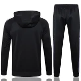 2024-25 Germany Black Hoodie Half Pull Tracksuit #F595半拉连帽