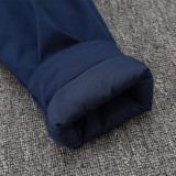 2024-25 Germany Royal Blue Hooded Windbreaker Fabric Cotton Coat #G203