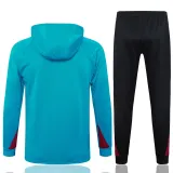 2024-25 PSG Lake blue Hoodie Half Pull Tracksuit #F599半拉连帽