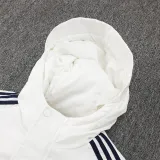 2024-25 Flamengo White Hooded Windbreaker Fabric Cotton Coat #G204(黄标)