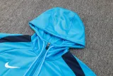 2024-25 CHE Lake blue Hoodie Half Pull Tracksuit #F606半拉连帽