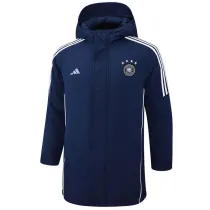 2024-25 Germany Royal Blue Hooded Windbreaker Fabric Cotton Coat #G203